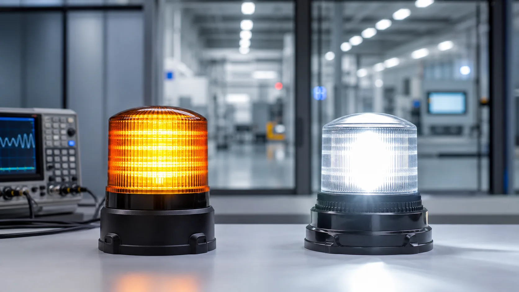 So sánh đèn beacon LED và đèn xenon strobe trên bàn thử nghiệm