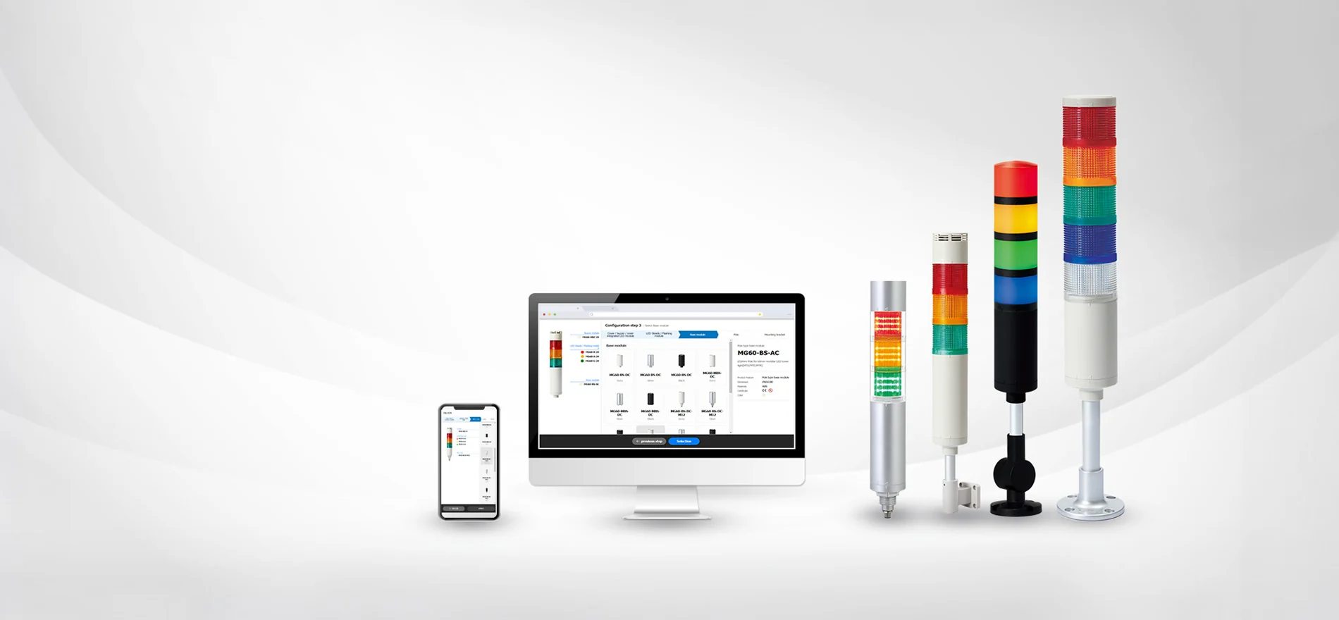 Đèn tháp tín hiệu Smart Factory Qlight kết nối máy tính, điện thoại và hệ thống giám sát